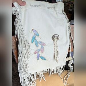 #BUNDLE Super Rare Jo’s Binne Vintage Hand-Painted Feather Goat Skin Journey Bag